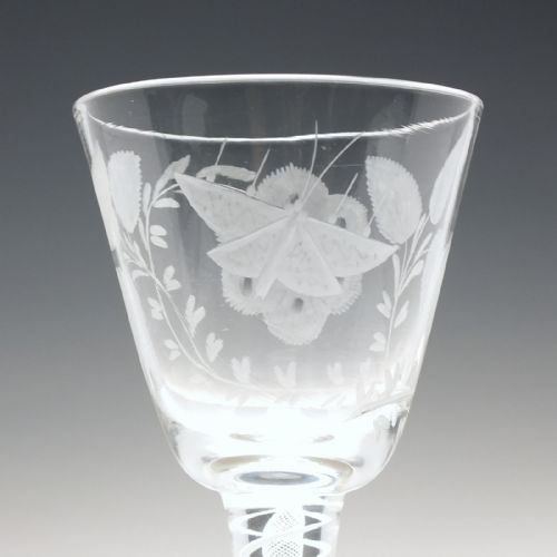 GEORGIAN JACOBITE SYMPATHY OPAQUE TWIST WINE GLASS C1760 - ADDITIONAL PHOTO 6