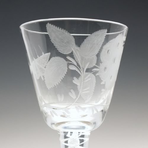 GEORGIAN JACOBITE SYMPATHY OPAQUE TWIST WINE GLASS C1760 - ADDITIONAL PHOTO 7