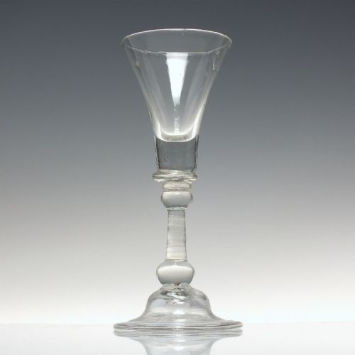 18TH CENTURY BALUSTROID WINE GLASS C1725 - ADDITIONAL PHOTO 1