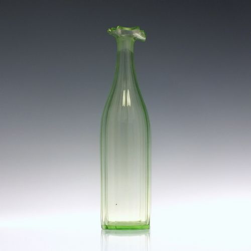 VICTORIAN ANTIQUE VASELINE GLASS DECANTER C1850 - ADDITIONAL PHOTO 2