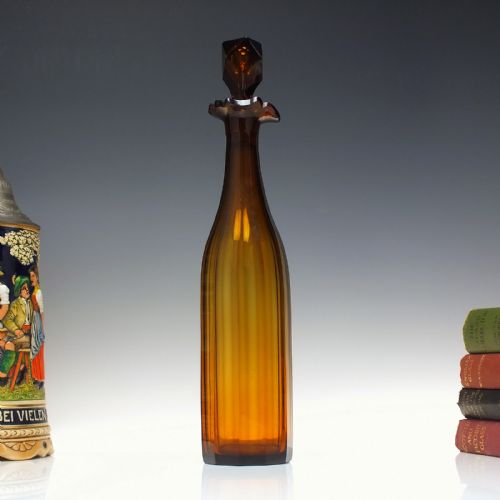 19th century antique amber glass decanter c1850 - CATEGORY: ANTIQUE GLASS - DATED 1850