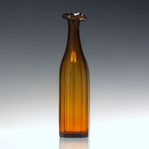 19TH CENTURY ANTIQUE AMBER GLASS DECANTER C1850 - ADDITIONAL PHOTO 2