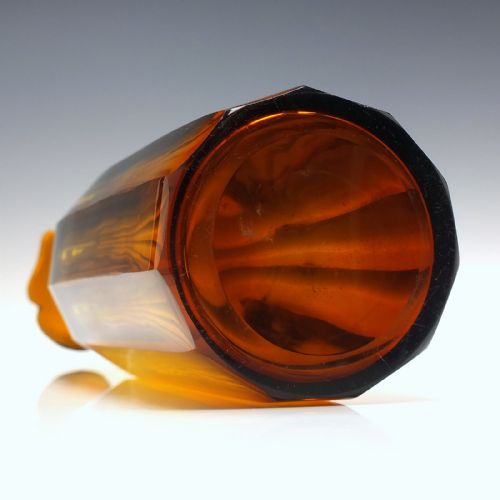 19TH CENTURY ANTIQUE AMBER GLASS DECANTER C1850 - ADDITIONAL PHOTO 4
