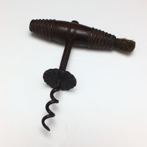 ANTIQUE VICTORIAN CORKSCREW WITH BRUSH C1860 - ADDITIONAL PHOTO 1