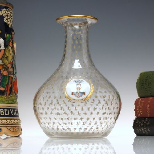 victorian gilded enamelled glass wine carafe c1850 - CATEGORY: ANTIQUE GLASS - DATED 1850