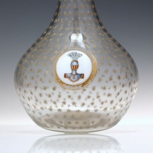 VICTORIAN GILDED ENAMELLED GLASS WINE CARAFE C1850 - ADDITIONAL PHOTO 2