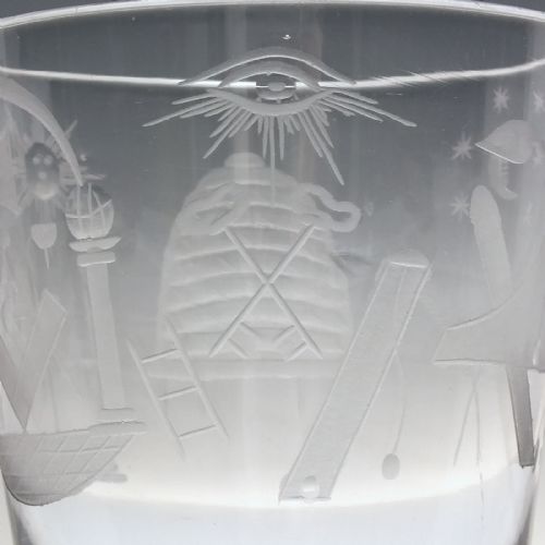 MASONIC ENGRAVED 19TH CENTURY TUMBLER C1870 - ADDITIONAL PHOTO 2