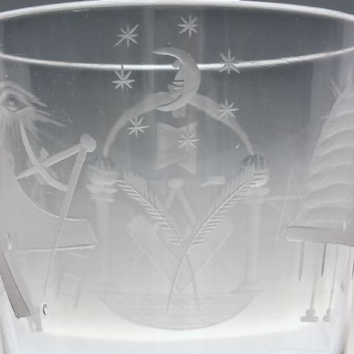MASONIC ENGRAVED 19TH CENTURY TUMBLER C1870 - ADDITIONAL PHOTO 4