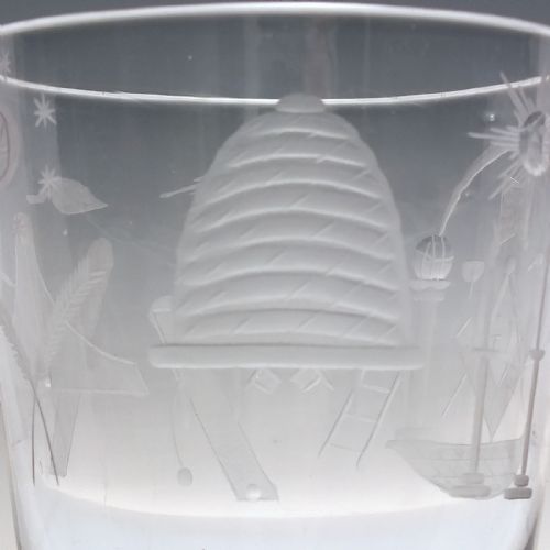 MASONIC ENGRAVED 19TH CENTURY TUMBLER C1870 - ADDITIONAL PHOTO 5