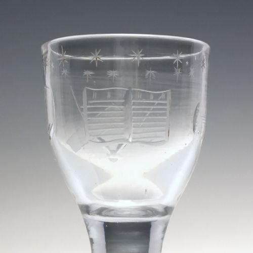18TH CENTURY MASONIC ENGRAVED FIRING GLASS C1760 - ADDITIONAL PHOTO 4