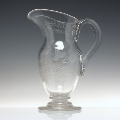 18TH CENTURY ENGRAVED GLASS ALE JUG C1780 - ADDITIONAL PHOTO 1