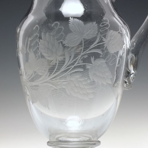18TH CENTURY ENGRAVED GLASS ALE JUG C1780 - ADDITIONAL PHOTO 3