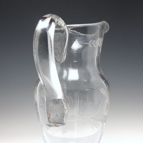 18TH CENTURY ENGRAVED GLASS ALE JUG C1780 - ADDITIONAL PHOTO 5