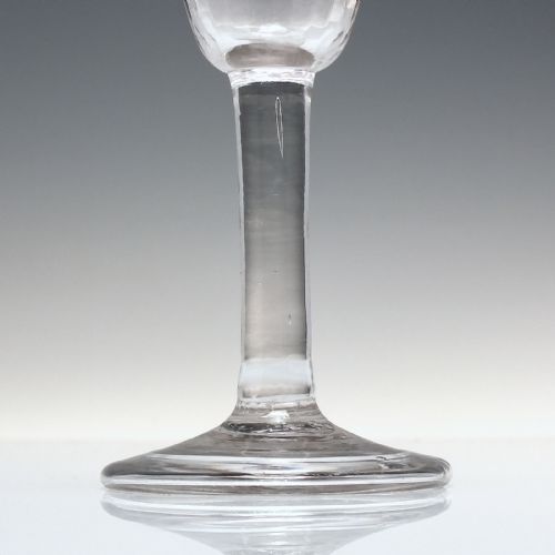 ANTIQUE GEORGIAN ENGRAVED PLAIN STEM WINE GLASS C1740 - ADDITIONAL PHOTO 2