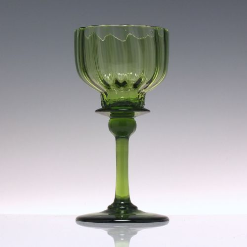 fig 1. Rare Antique Richardson Apple Green Wine Glass c1840