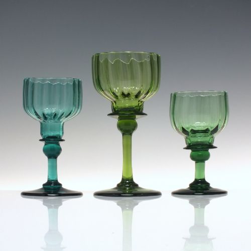 fig 2. Rare Antique Richardson Apple Green Wine Glass c1840