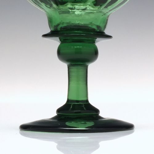 RARE ANTIQUE RICHARDSON OLIVE GREEN WINE GLASS C1840 - ADDITIONAL PHOTO 4