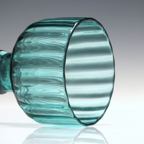 RARE ANTIQUE RICHARDSON PEACOCK BLUE WINE GLASS C1840 - ADDITIONAL PHOTO 3