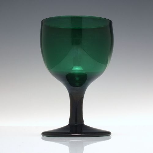SIX BRISTOL GREEN WINE GLASSES C1800 - ADDITIONAL PHOTO 1