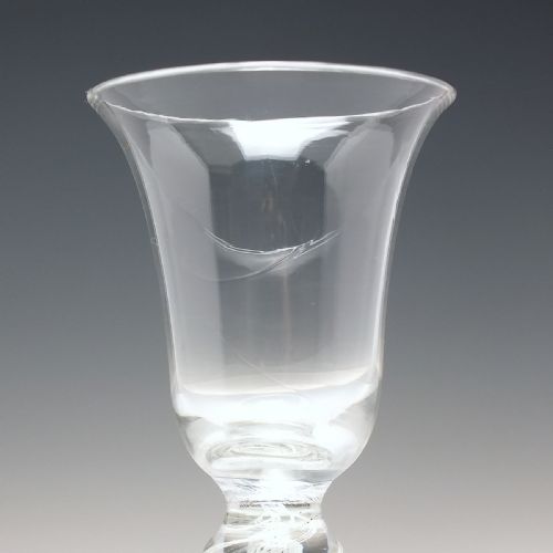 18TH CENTURY QUADRUBLE KNOP OPAQUE TWIST WINE GLASS C1760 - ADDITIONAL PHOTO 2