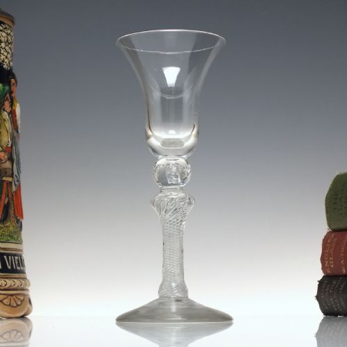 georgian 18th century composite wine glass c1750 - CATEGORY: ANTIQUE GLASS - DATED 1750
