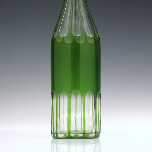VICTORIAN GREEN GLASS DECANTER OR SERVING BOTTLE C1860 - ADDITIONAL PHOTO 2