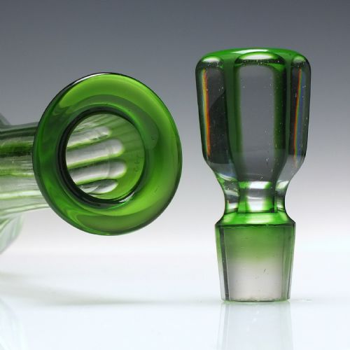 VICTORIAN GREEN GLASS DECANTER OR SERVING BOTTLE C1860 - ADDITIONAL PHOTO 5