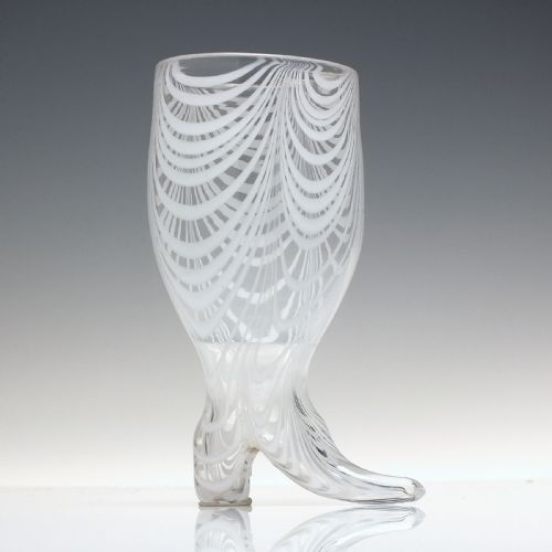 RARE VICTORIAN NAILSEA 'BOOT' STIRRUP WINE GLASS C1840 - ADDITIONAL PHOTO 1