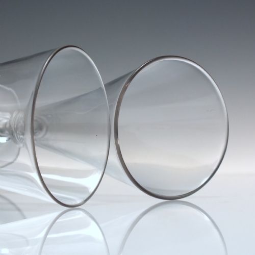 PAIR ELEGANT GEORGIAN CHAMPAGNE OR ALE FLUTE GLASSES C1830 - ADDITIONAL PHOTO 3