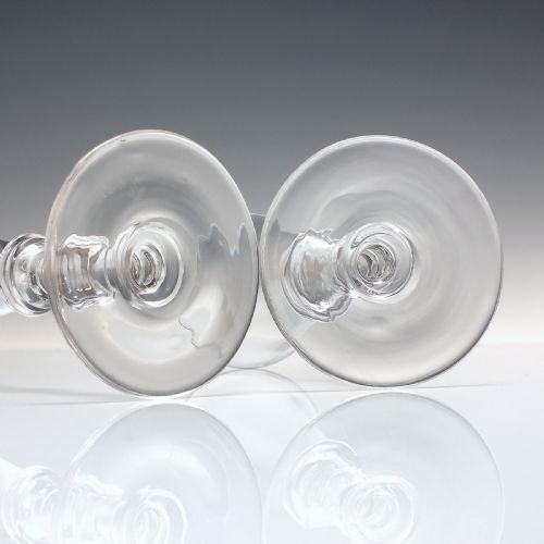 PAIR ELEGANT GEORGIAN CHAMPAGNE OR ALE FLUTE GLASSES C1830 - ADDITIONAL PHOTO 4