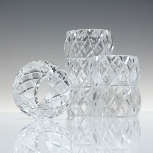 SIX EDWARDIAN CRYSTAL NAPKIN HOLDERS C1910 - ADDITIONAL PHOTO 3