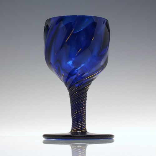GEORGIAN BLUE WRYTHEN WINE GLASS C17801800 - ADDITIONAL PHOTO 1