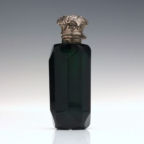 VICTORIAN BRISTOL GREEN GLASS PERFUME BOTTLE C1860 - ADDITIONAL PHOTO 1