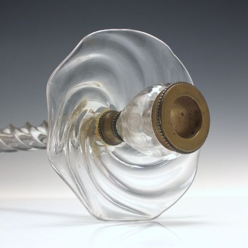 TALL ART NOUVEAU GLASS CANDLE STICK C1900 - ADDITIONAL PHOTO 2