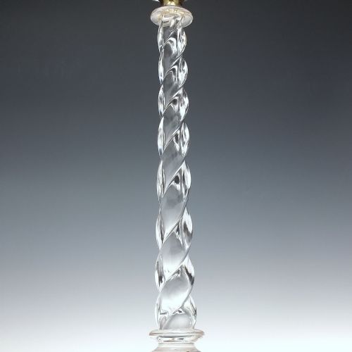 TALL ART NOUVEAU GLASS CANDLE STICK C1900 - ADDITIONAL PHOTO 4