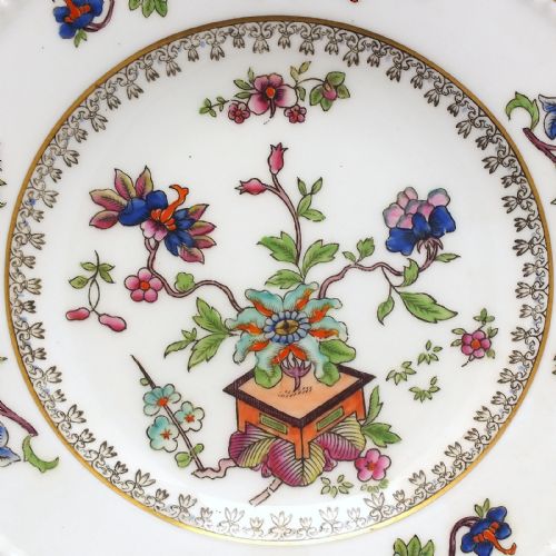 SIX VICTORIAN COALPORT DINNER PLATES C1900 IN FLOWER POT PATTERN - ADDITIONAL PHOTO 4