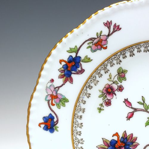 SIX VICTORIAN COALPORT DINNER PLATES C1900 IN FLOWER POT PATTERN - ADDITIONAL PHOTO 5
