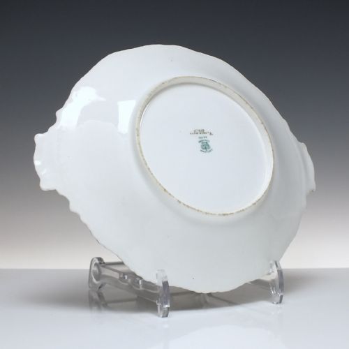RAIR VICTORIAN COALPORT HANDLED ROUND SERVING PLATE C1900 IN FLOWER POT PATTERN - ADDITIONAL PHOTO 3
