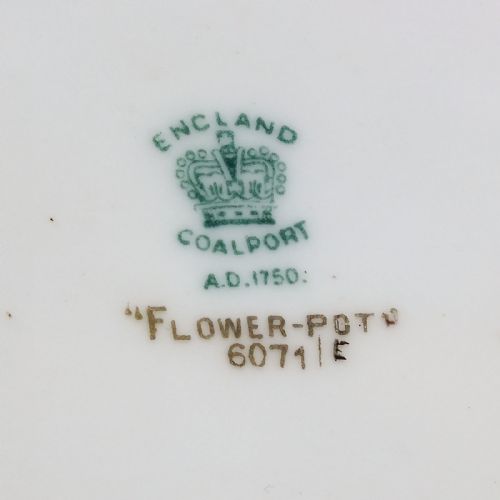 RAIR VICTORIAN COALPORT HANDLED ROUND SERVING PLATE C1900 IN FLOWER POT PATTERN - ADDITIONAL PHOTO 4