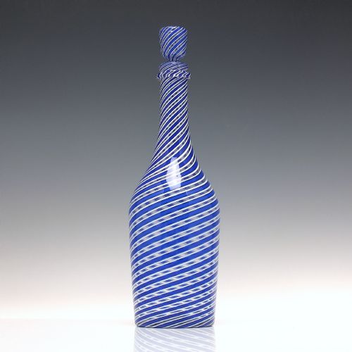 RARE CLICHY LATTICINO GLASS SERVING BOTTLE DECANTER C1850 - ADDITIONAL PHOTO 1