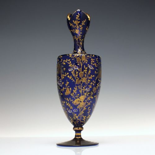 EDWARDIAN GILDED BLUE GLASS VASE C1910 - ADDITIONAL PHOTO 1
