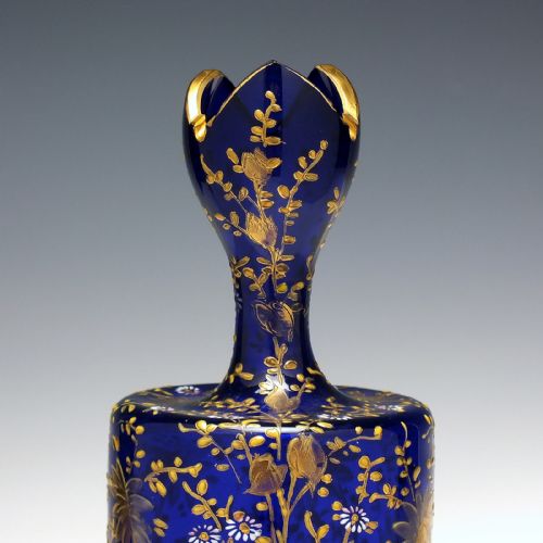 EDWARDIAN GILDED BLUE GLASS VASE C1910 - ADDITIONAL PHOTO 5