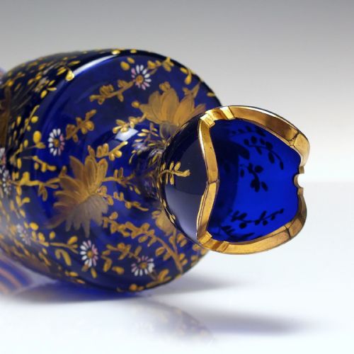 EDWARDIAN GILDED BLUE GLASS VASE C1910 - ADDITIONAL PHOTO 6