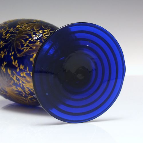 EDWARDIAN GILDED BLUE GLASS VASE C1910 - ADDITIONAL PHOTO 7