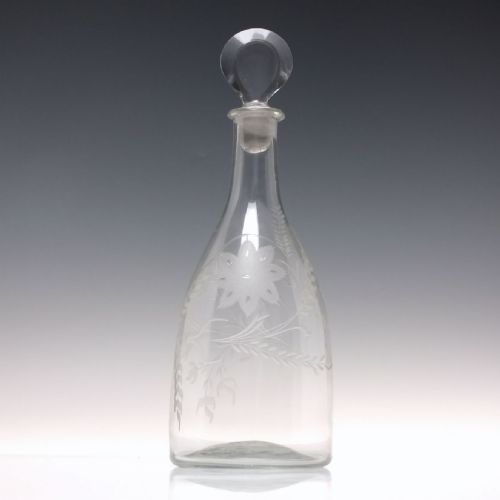 18TH CENTURY ENGRAVED JACOBITE SYMPATHY GLASS DECANTER C1780 - ADDITIONAL PHOTO 1