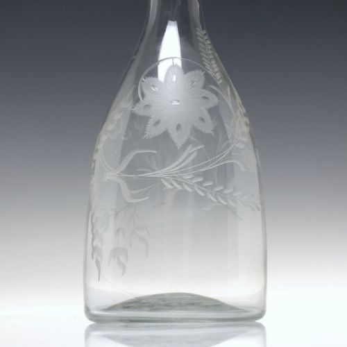 18TH CENTURY ENGRAVED JACOBITE SYMPATHY GLASS DECANTER C1780 - ADDITIONAL PHOTO 2