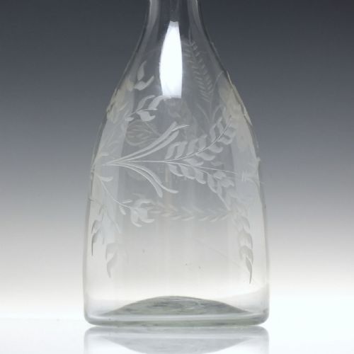 18TH CENTURY ENGRAVED JACOBITE SYMPATHY GLASS DECANTER C1780 - ADDITIONAL PHOTO 3