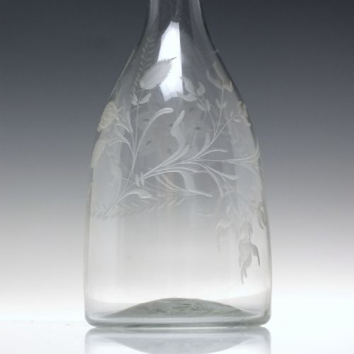 18TH CENTURY ENGRAVED JACOBITE SYMPATHY GLASS DECANTER C1780 - ADDITIONAL PHOTO 4