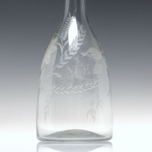 18TH CENTURY ENGRAVED JACOBITE SYMPATHY GLASS DECANTER C1780 - ADDITIONAL PHOTO 5