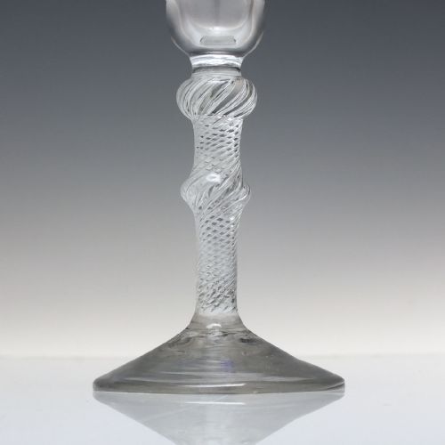 18TH CENTURY DOUBLE KNOP AIR TWIST ALE OR CHAMPAGNE GLASS C1750 - ADDITIONAL PHOTO 2
